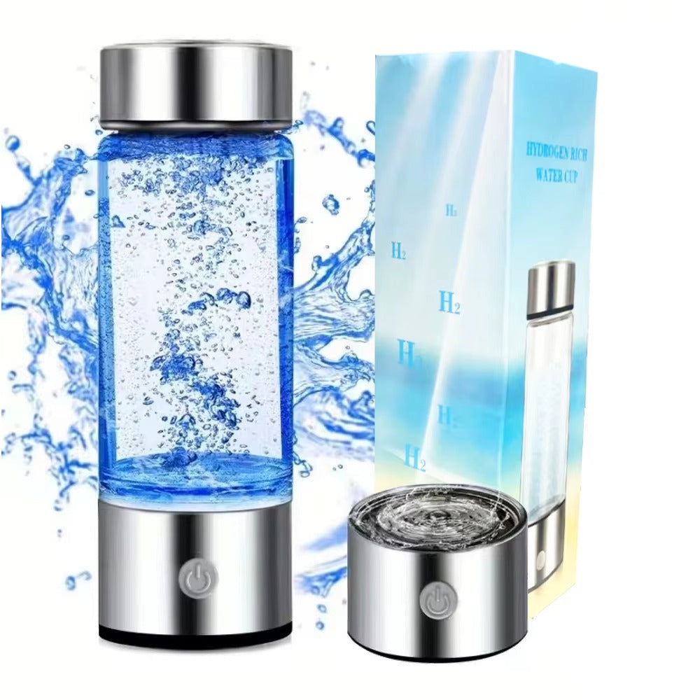 Hydrogen Water Bottle 420ml – Portable Hydrogen Rich Water Generator with USB Rechargeable Electrolysis Technology