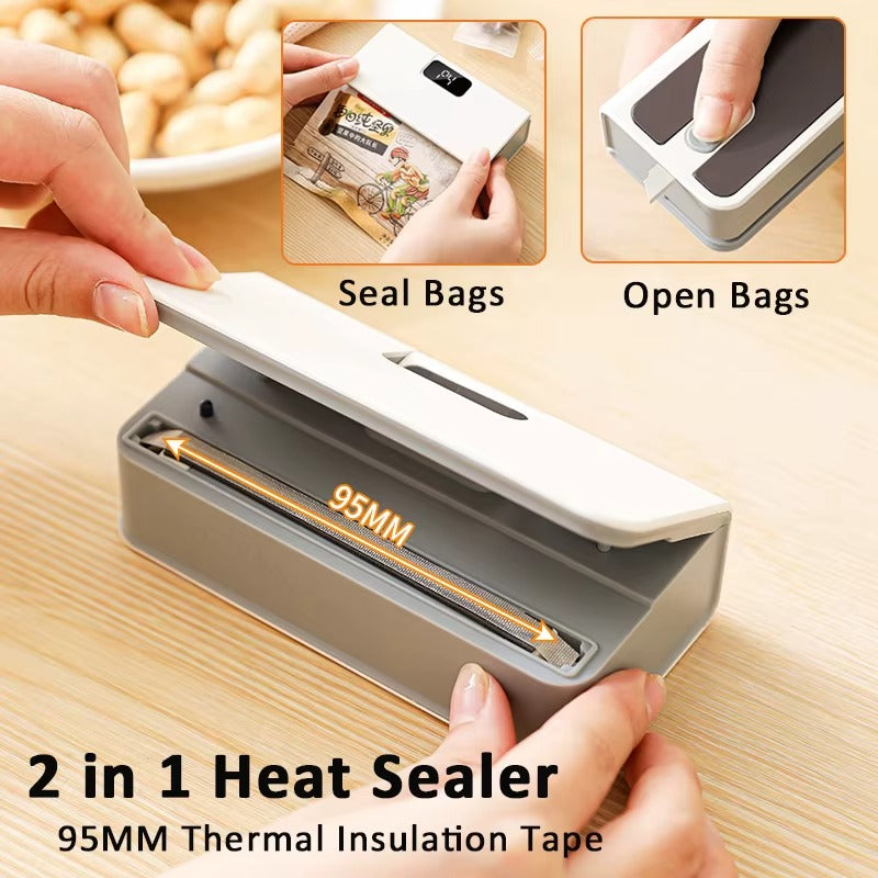 🔥 Seal & Save Freshness Instantly – 2-in-1 Mini Bag Sealer