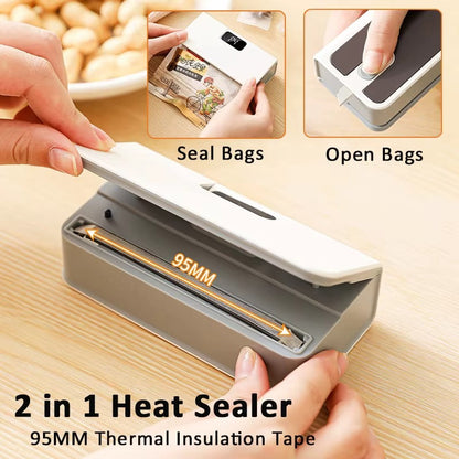 🔥 Seal & Save Freshness Instantly – 2-in-1 Mini Bag Sealer