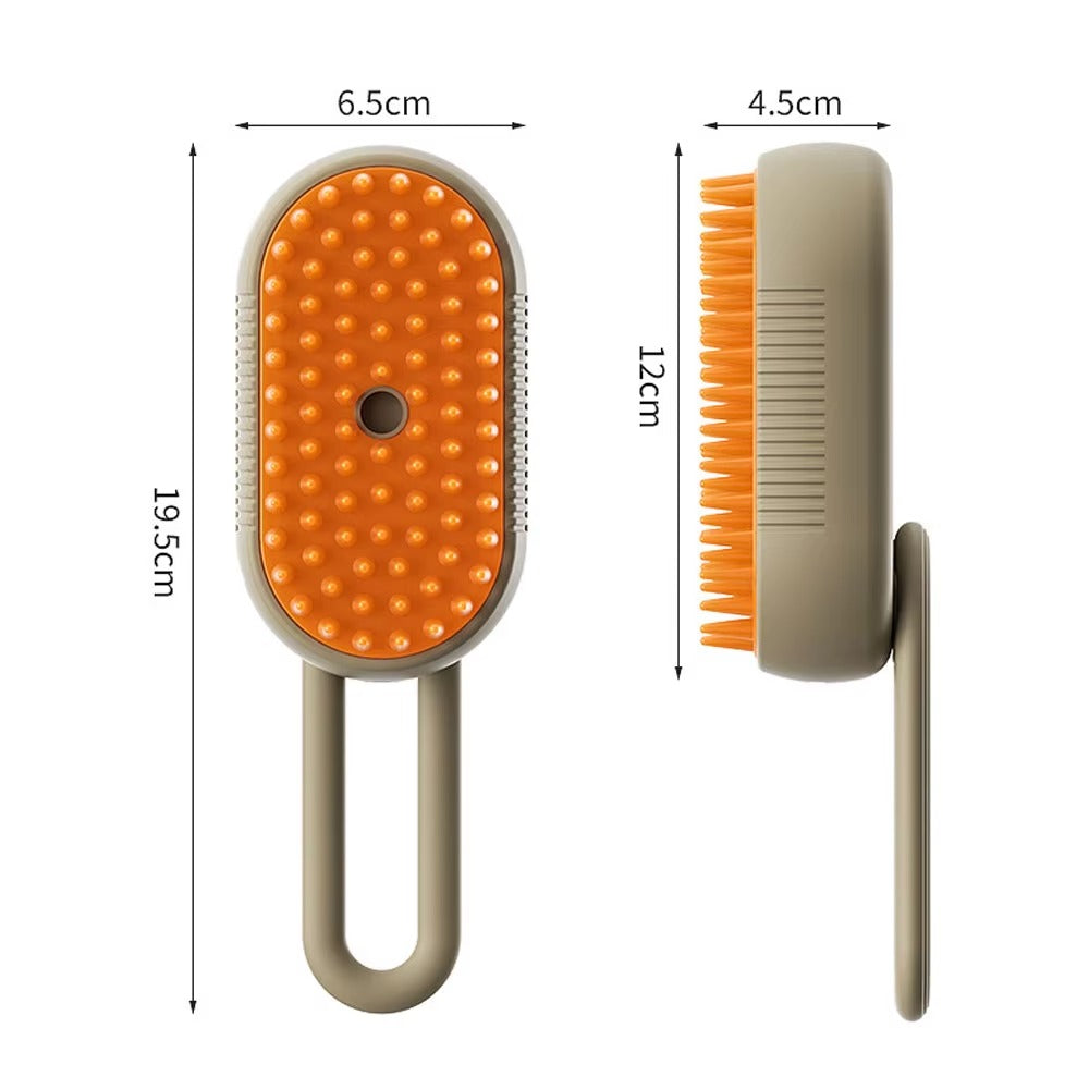 3-in-1 Electric Steamy Pet Brush – Dog & Cat Grooming, Detangling, Shedding & Massage Tool
